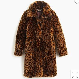 J Crew Cheetah print Fuax fur jacket